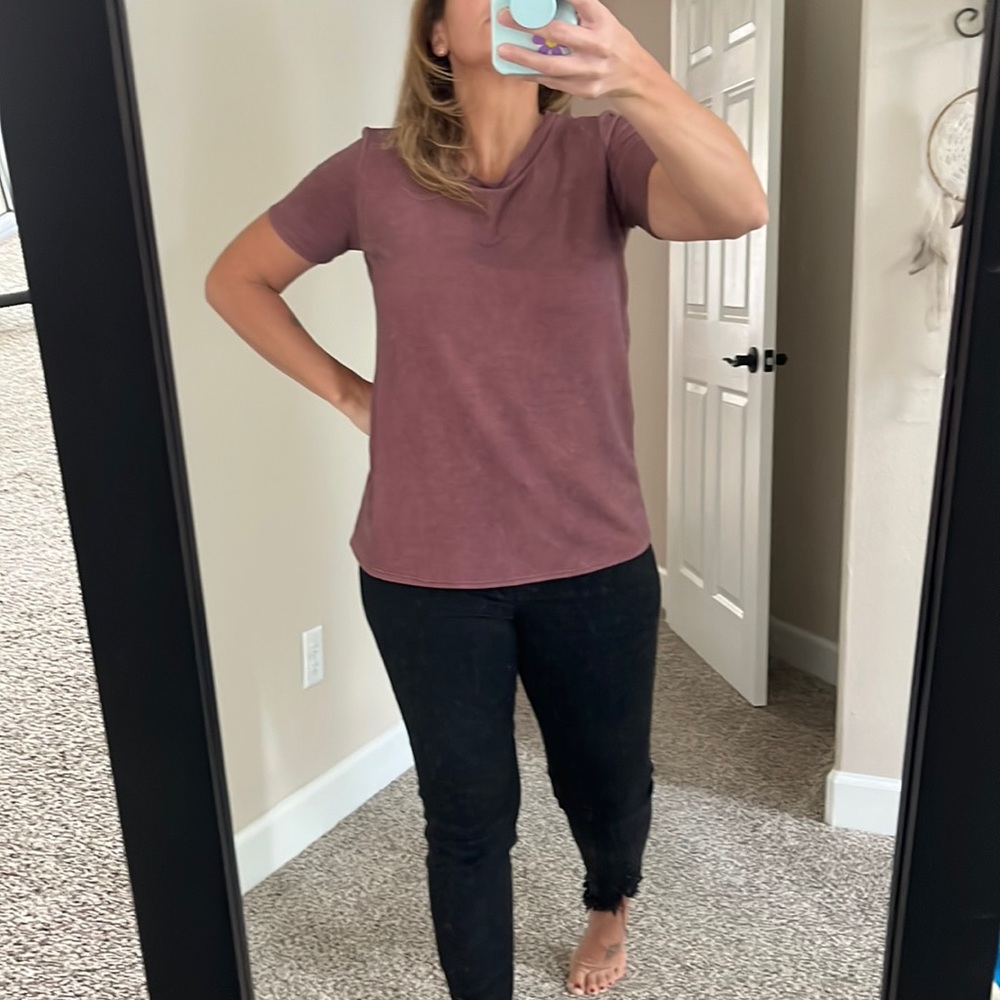 Cranberry cut out back t shirt
